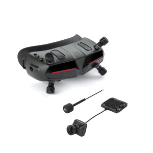 The HeadphoneHeat WalkSnail Avatar Pro Night Vision Edition HD includes black FPV goggles with antennas, 1080P 120fps support, a compact transmitter module, an antenna, and a camera unit—all displayed on a white background.