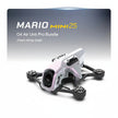 A compact white and purple RC Quadcopter racing drone, the HeadphoneHeat SpeedyBee Mario Mini25 PW, is shown on a gray background with soft lighting, app-controlled features, and Chinese text below.