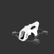 A white SpeedyBee Mario Mini25 PW RC Quadcopter frame by HeadphoneHeat is shown on a light gradient background, highlighting four propeller mounts. Product information appears in English and Chinese text.