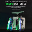 The HeadphoneHeat RadioMaster Pocket ELRS 2.4G FPV Controller features a see-through design inspired by RC transmitters, glowing blue and green with visible 18650 batteries. Text: 