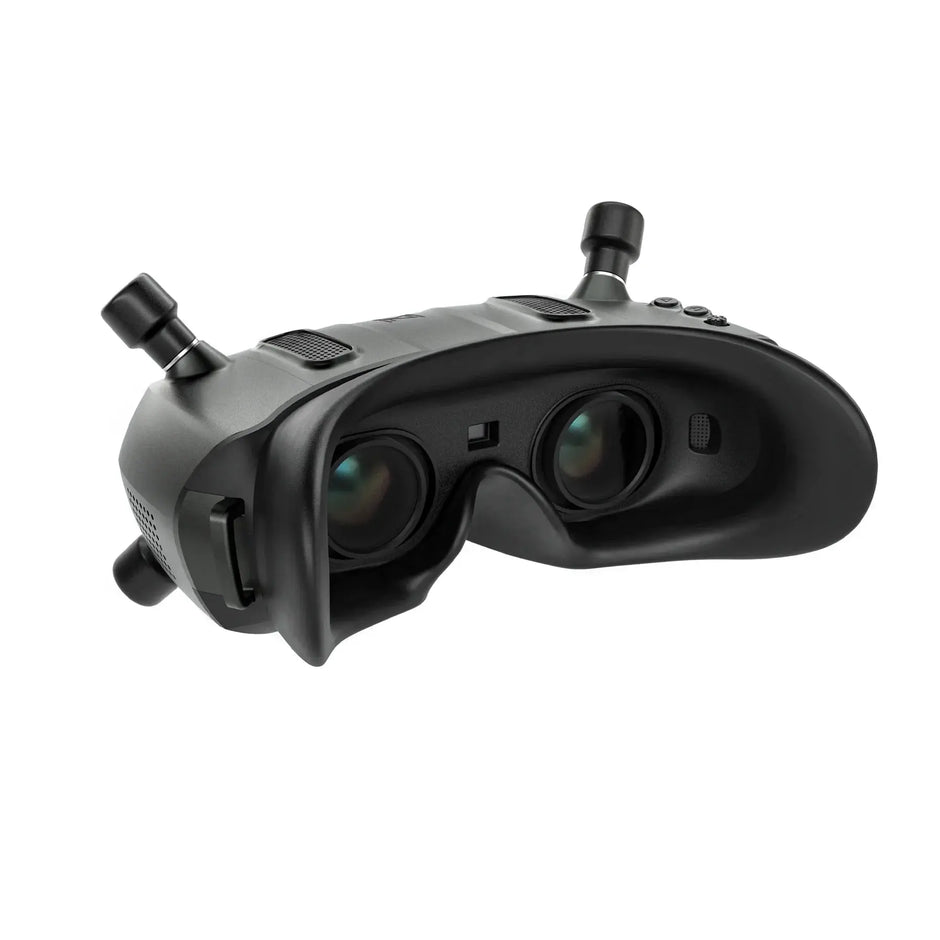 The WalkSnail Avatar Pro Night Vision Edition HD FPV goggles by HeadphoneHeat, in black with 1080P 120fps support, two antennas, and control buttons, are angled to highlight the eyepieces and lenses. Shown isolated on a white background.