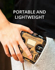A hand slips the compact HeadphoneHeat RadioMaster Pocket ELRS 2.4G FPV Controller into a grey pants pocket, with “PORTABLE AND LIGHTWEIGHT” above.